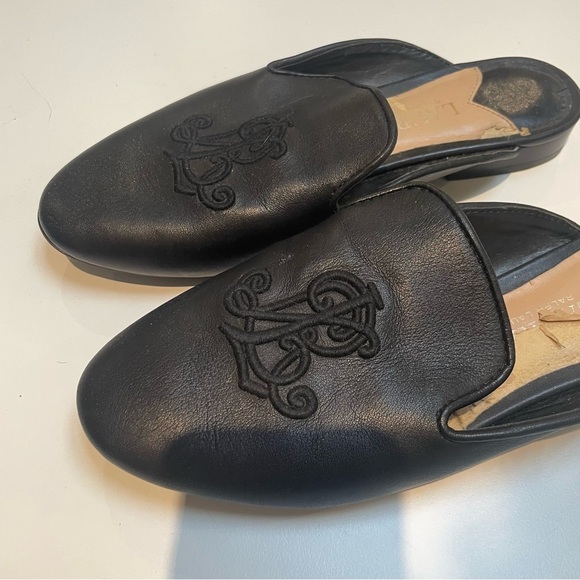 Lauren Ralph Lauren Black Embroidered Sandals - Picture 6 of 8